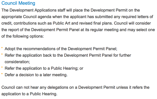 Excerpt from Richmond Development Permit Guide